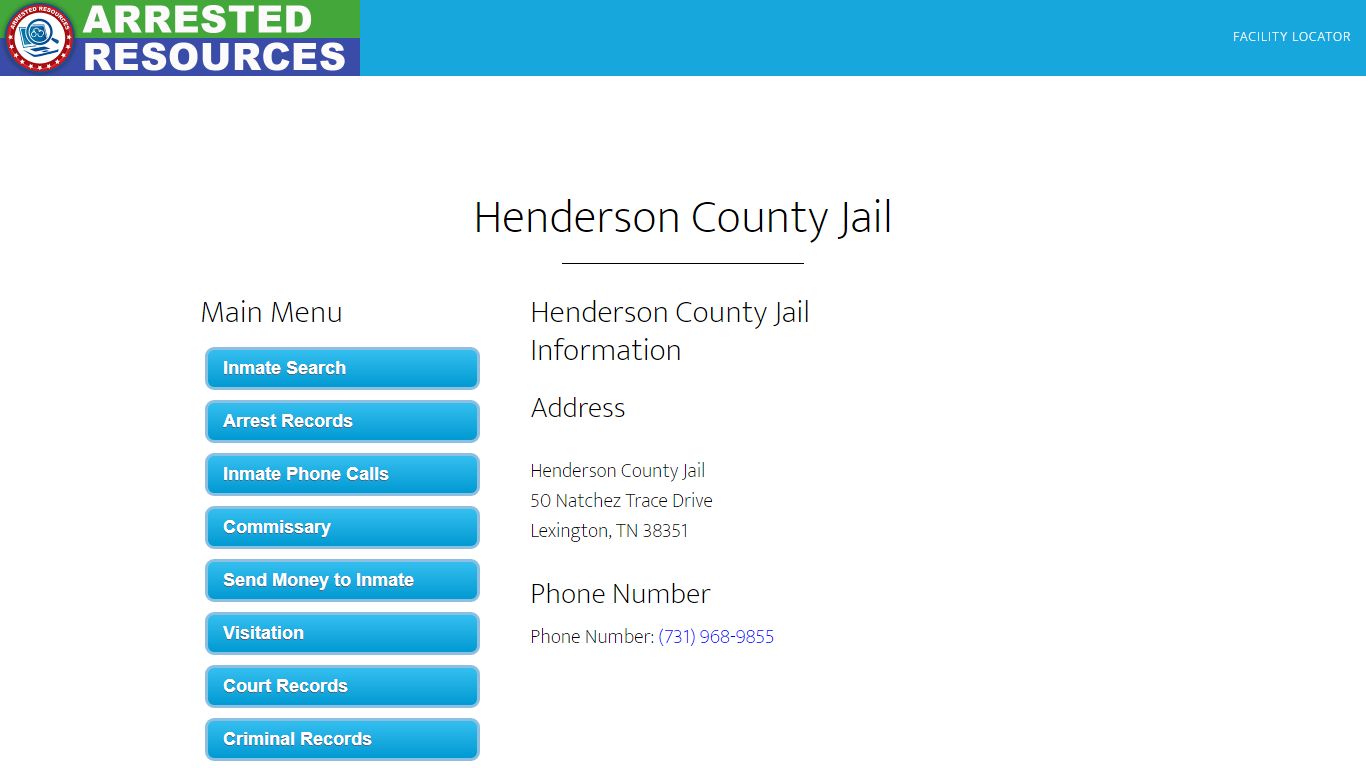 Henderson County Jail - Inmate Search - Lexington, TN